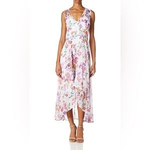 Calvin Klein Chiffon Print V-Neck Maxi Dress